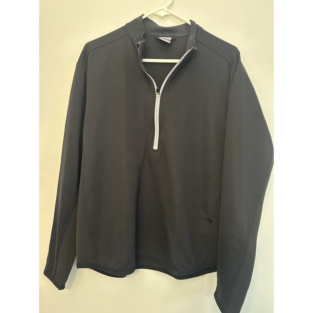Nike Black Quarter Zip Long Sleeve Activewear Top Tee Shirt Polyester Mens L